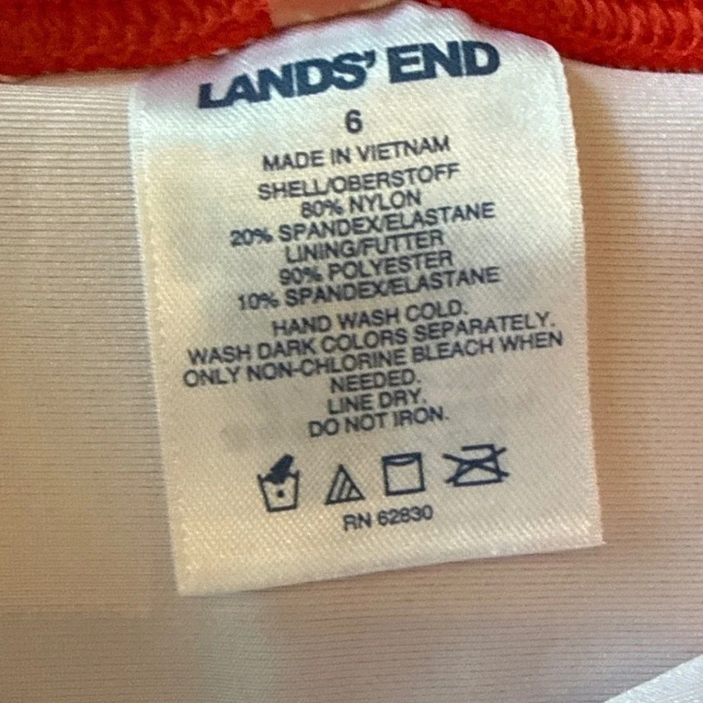 Lands' End Tummy Slimming Swim Skirt Built-in Brief Size 6‎ Red Swimwear Stretch